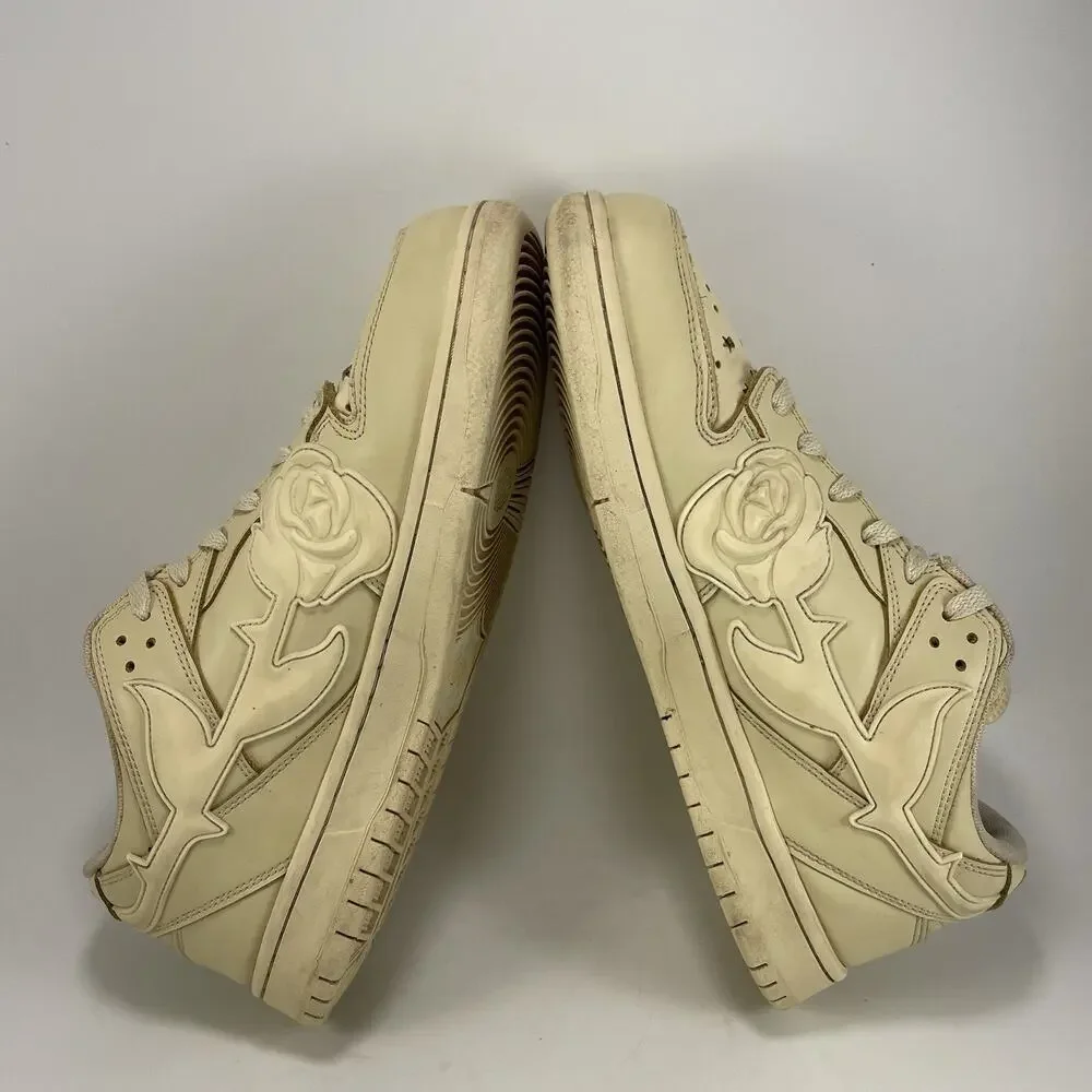Kizo Kicks Leather Casual Sneakers Mens Size 10.5 “Coffee” Tan Rose Flower